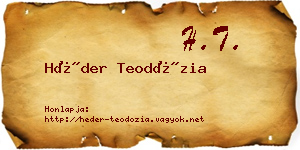 Héder Teodózia névjegykártya